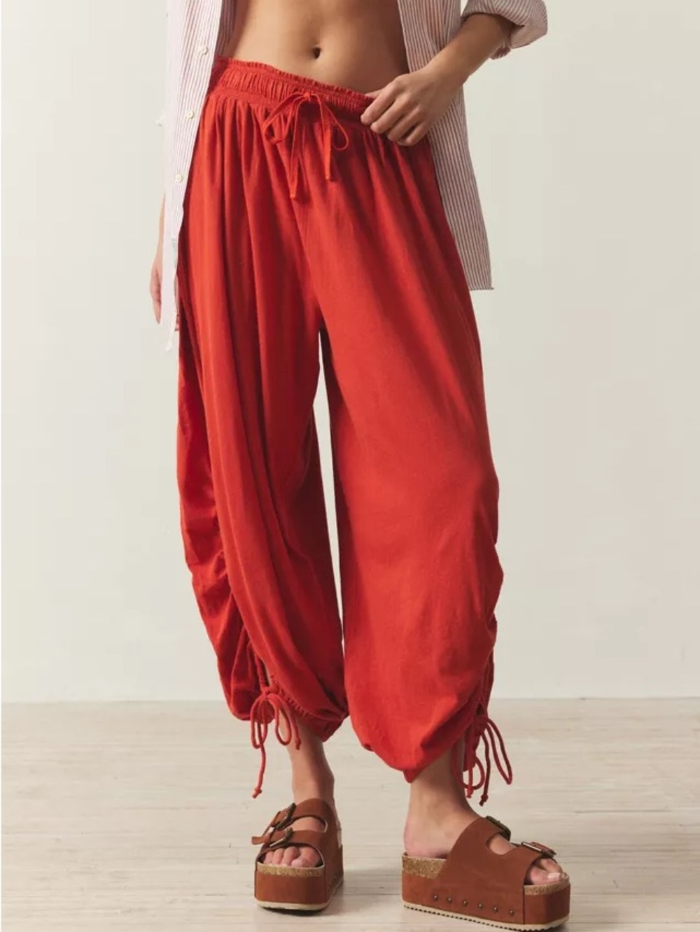 Urban Outfitters Out From Under Ryan Balloon Drawstring Joggers Red - Size Small